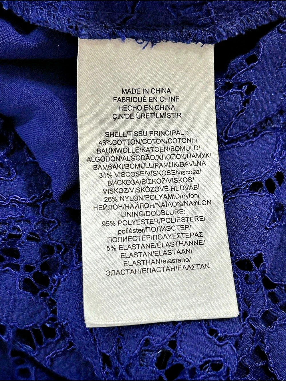 Lauren Ralph Lauren Cobalt Blue Floral Lace Sheath Dress Size 8 - Picture 12 of 15